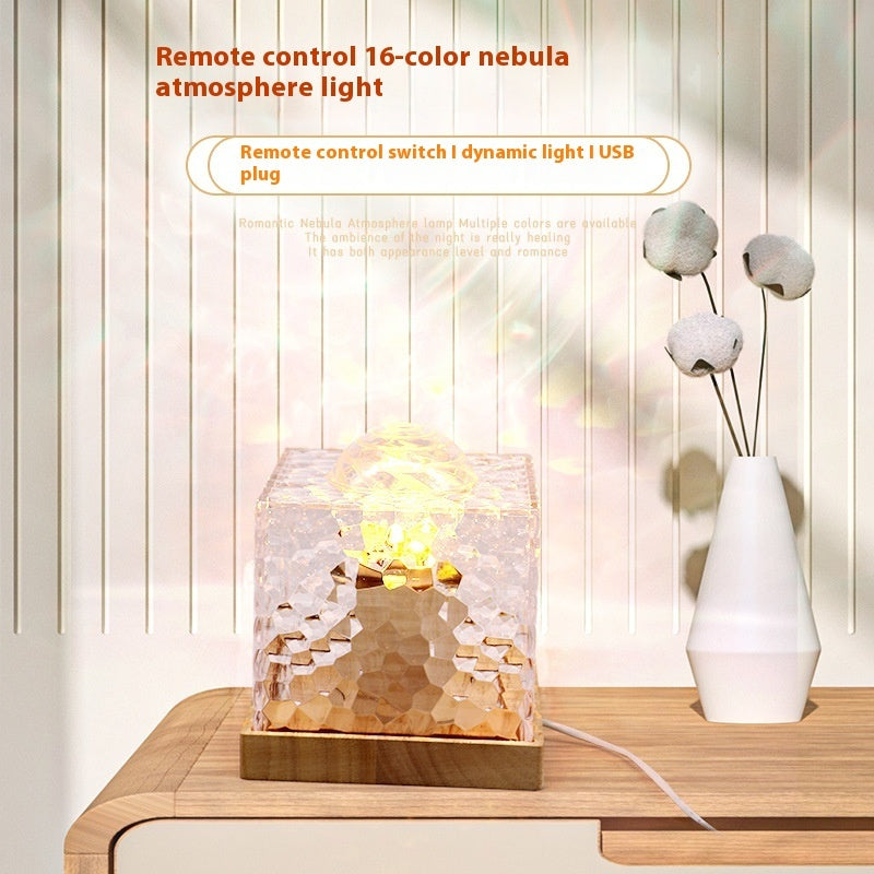 Night Light Flame Crystal Lamp