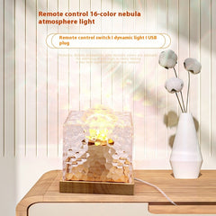 Night Light Flame Crystal Lamp