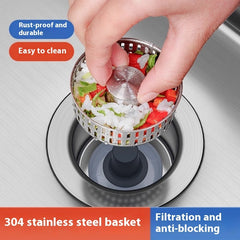 3-in-1 Stainless Steel Sink Drain Strainer